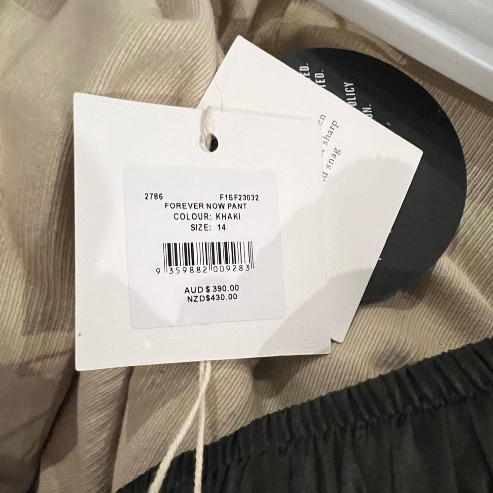 Sass & Bide Forever Now Pant - 100% Silk - Olive Green - Sz. 14 - NWT - Picture 14 of 15